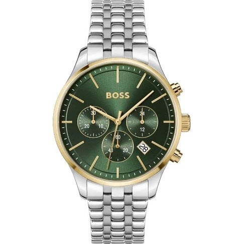 Relógio Hugo Boss Masculino 1514159 Verde com Pulseira de Aço Bicolor e Cronógrafo