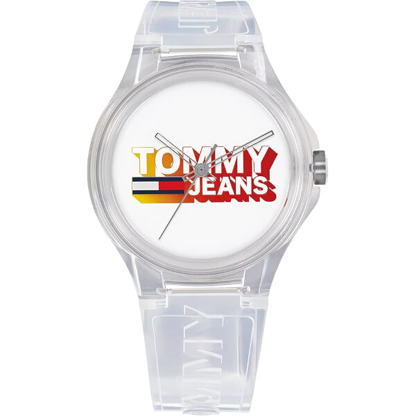 Relógio Tommy Jeans Transparente com Design Moderno e Logo Vibrante