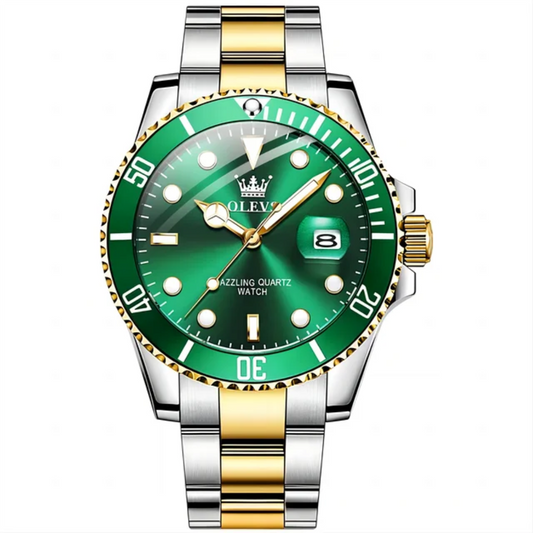 Relógio Masculino Maestro Ocean Verde Gold – Edição Luxo Quartz