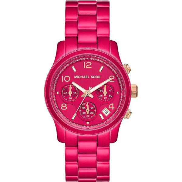 Relógio Michael Kors Cronógrafo com Caixa e Pulseira Rosa, Design Elegante e Moderno