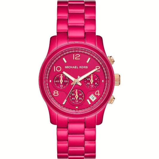 Relógio Michael Kors Cronógrafo com Caixa e Pulseira Rosa, Design Elegante e Moderno