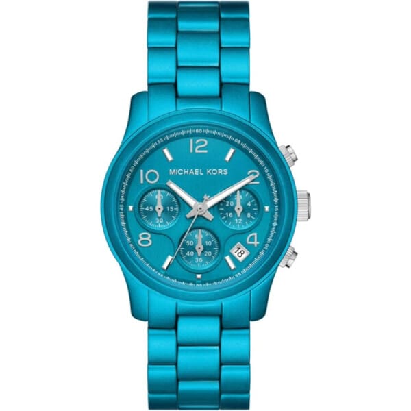 Relógio Michael Kors Cronógrafo com Caixa e Pulseira Azul Vibrante