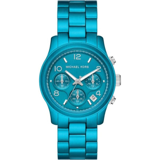 Relógio Michael Kors Cronógrafo com Caixa e Pulseira Azul Vibrante