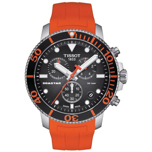 Relógio Masculino Tissot Seastar 1000 Chronograph Laranja