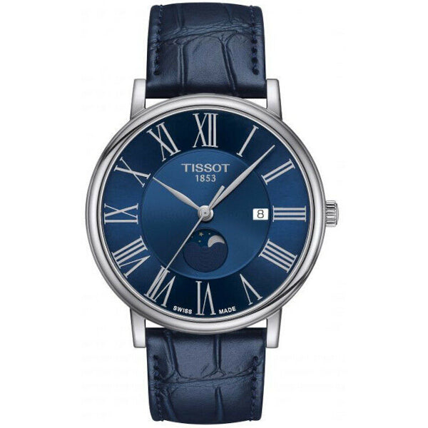 Relógio Masculino Tissot Carson Premium Moonphase Azul Couro