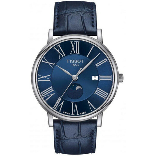 Relógio Masculino Tissot Carson Premium Moonphase Azul Couro