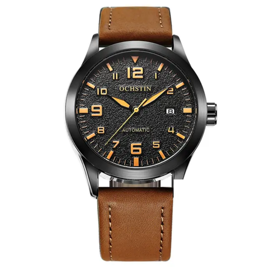 Relógio OCHSTIN com Mostrador Preto e Bracelete Castanha